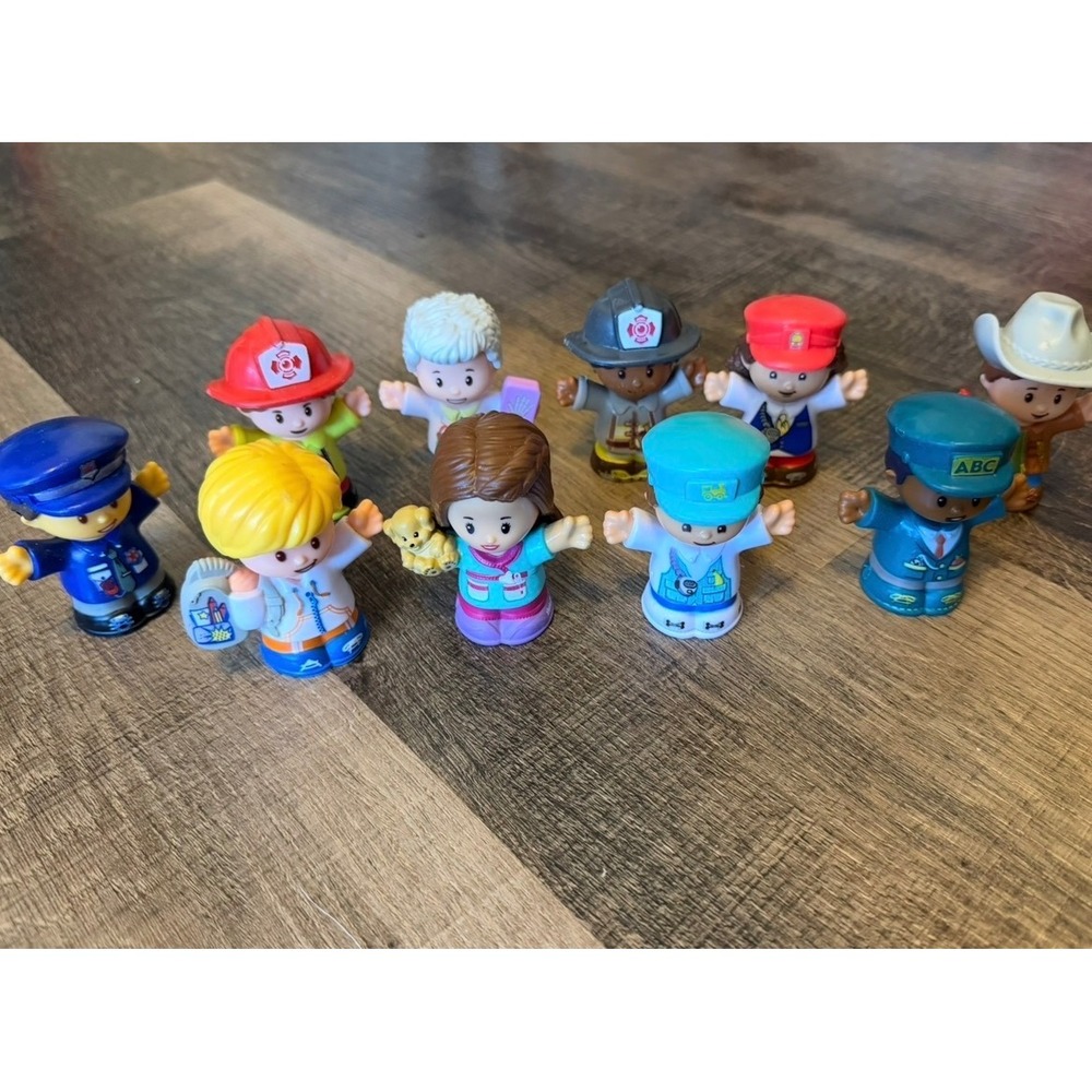 Fisher Price Little People Occupation Lot 10 Piece Vet Doctor Police Firefighter